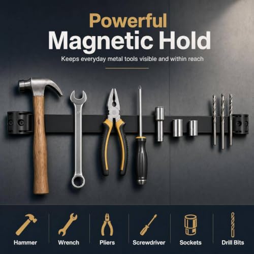 12" Magnetic Tool Holder, 4 Pack PVC-Coated Heavy Duty for Garage - style: 12IN-4 PACK