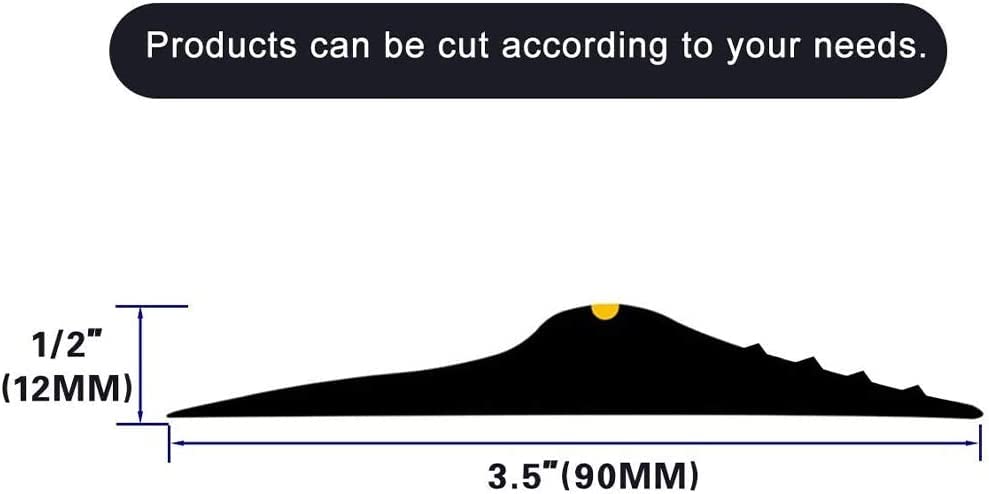 ToLanbbt 12Ft/3.7M Universal Garage Door Rubber Threshold Strip with 300ml Black Adhesive/Sealant, Weatherproof Seal Strip DIY Weather Stripping Replacement (Black+Yellow) - color: Black+Yellow, size: 12 Ft (incl. 1 adhesive)