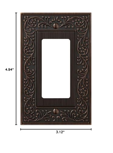 Amerelle 43RVB English Garden Wallplate, 1 Rocker, Cast Metal, Aged Bronze, 1-Pack - color: Aged Bronze, size: 1 Rocker