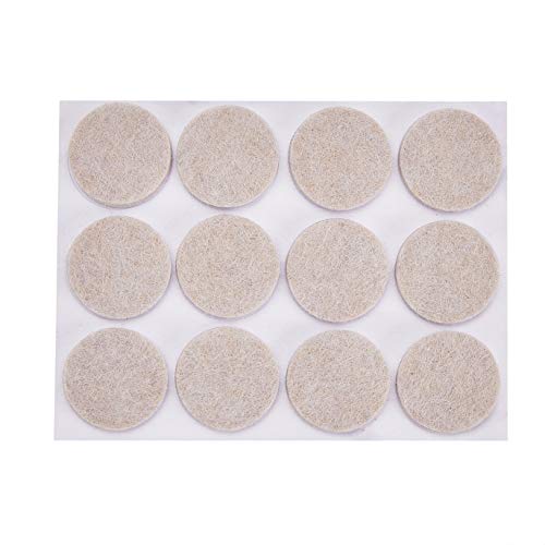 Amazon Basics Round Self Adhesive Felt Furniture Pads, Floor Protectors, Anti Scratch, 1 inch, 32 Count, Beige