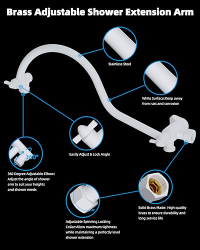 Hibbent All Metal High Pressure Rainfall 10'' Shower Head with Handheld - color: White, style: Square 10''