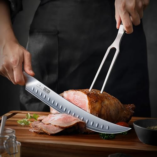 HOSHANHO Carving Knife Set 3PCS, Japanese Brisket Slicing Knife Sets - size: 12"