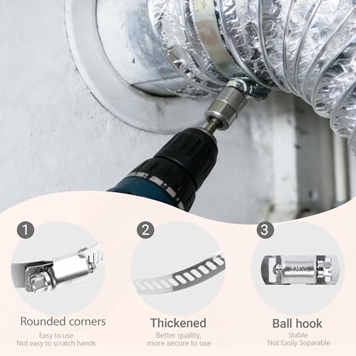 1-1/2 Inches Hose clamps, 304 Stainless Steel Worm Gear Hose Clamps,10 Pcs Fuel Line Pipe Clamps - size: 0.8 in - Φ21~38 mm
