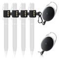 Likesing Retractable Pen Holder, 27.5" Reel Elastic Pen Leash(Black) - color: Black - 2 Retractable Cilp