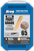 Kreg Micro Solid-Wood Pocket-Hole Plugs - Clean Hole Plug Finish - Essential Woodworking Accessory for Hidden Joints - Paint Grade - P-Micro-PNT - 65 Count