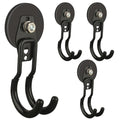 ULIBERMAGNET New Upgraded Garage Magnetic Hooks, 4 Pack Black Heavy Duty Large J Hooks with Magnet, Black Strong Anti-Slip Coating Magnet Hooks for Garden Tools, Ropes,Drill,Metal Cabinet,Pegboard - style: Upgraded Black Medium J Powerful Hooks