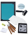 UCEC 38Pcs Linocut Kit with 12 Carving Tools, Brayer, Baren & Lino Blocks - color: Block Printing Kit-38 Pack