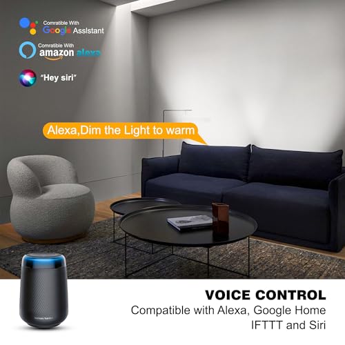 Smart Wall Washer Lights Adjustable Color Temperature 2700K-6500K,72W 9600lm 1%-100% Brightness Dimmable LED Bar Light APP & Remote Control for Outdoor, Compatible with Alexa/Google Assistant - color: 40" Tunable White(2700-6500K)