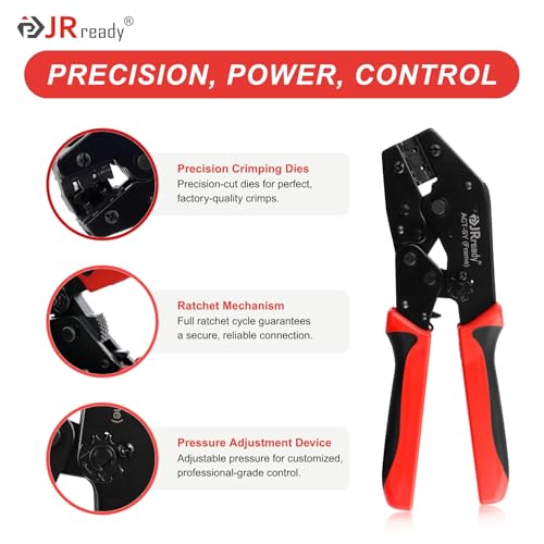 JRready ST6545 Mini-Fit Jr. Ratchet Crimper Pin Extractor Tool Kit with 100Pairs Terminals 18-24AWG Electrical Automotive Wire Pin and Socket Standard Molex 4.2mm Pitch - color: Mini-fit Jr. Crimp Tool Kit