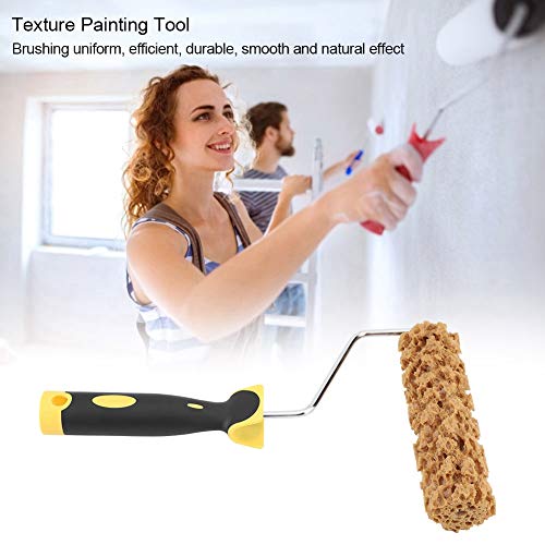 Texture Paint Roller with Handle, Foam Wall Painting Tool for Acrylics, Varnish & Decorative Finishes, 12-Inch Precision Roller Brush