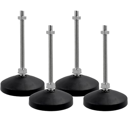 M8 Leveling Feet 880 Lb Capacity, 5.2 Inches Height - 3 Inches Base, 4Pcs - color: Black, size: D80xM8xH100mm