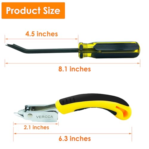 Staple Remover Tool, Heavy Duty Upholstery Tool Staple Puller with Double Pronged Head Nail Remover for Furniture Wood Floor Carton Carpet 2pcs - size: 2pcs Staple Remover