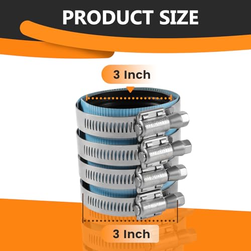 5PC HeSun 3-Inch Heavy Duty No-Hub Coupling - size: 3 Inch