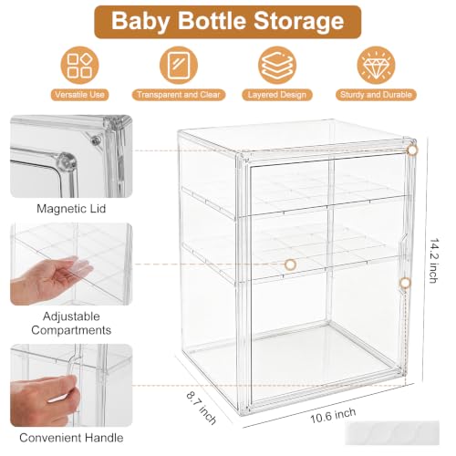 ERTIUANIO Baby Bottle Organizer for Countertop Cabinet Storage - size: Large, style: 3-Tier Single-Door