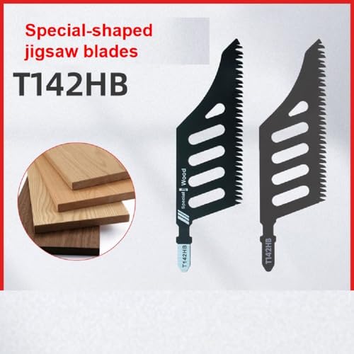 Special Wood T142HB Jigsaw Blades, Black, Steel Construction, Special-Shaped Design for Wood Cutting, 5 Pack