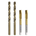 uxcell Metric Tap & Drill Bit Set, 2pcs M8 x 1.25 Spiral Point Thread Taps Titanium Coated and 2pcs 6.8mm Twist Drill Bits Roasted Yellow, Screw Tapping Threading Tools - size: M8 x 1.25 + 6.8mm