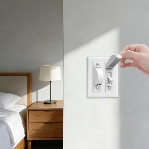 Child Proof Light Switch Cover Guard, 2 Pack Toggle Switch Lock,White - color: White, size: 2 Pack