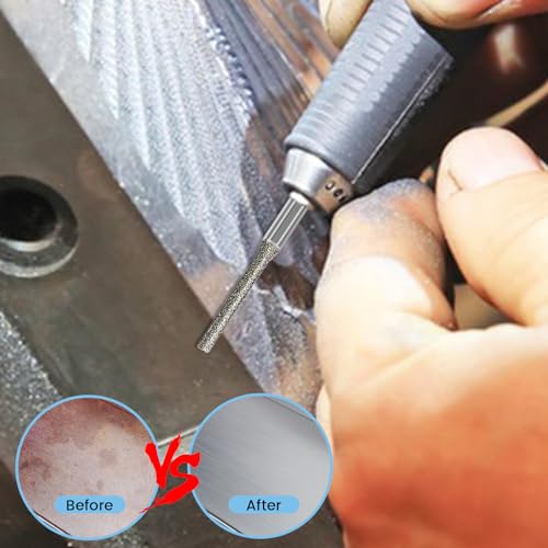 8Pcs 120Grit Long Diamond Burr Bit for Dremel Bits 1/8" Shank Sanding Bits - style: Style 2