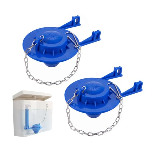 2 Pack 2 Inch Universal Toilet Flapper Replacement Kit, Silicone Rubber Toilet Stopper Flapper with Stainless Steel Chain, Water Saving Easy Install Fit for Popular Brands Toilet Tank Repair