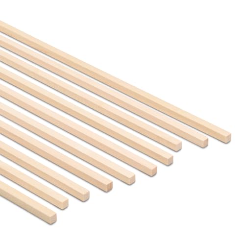 DIY Wooden Square Dowel Rod 1/4-inch x 12 Pack of 100 Hobby Wood Sticks for Crafts, Wood Trim & Architecture Model Making, by Woodpeckers - color: Pack of 100, size: 12 inch, 1/4 inch thick
