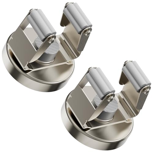 ULIBERMAGNET Magnetic Mop Broom Holder, Heavy Duty Movable Magnetic Mounted Utility Storage Mop Shovel Hanger for Garage, Kitchen, Laundry, Garden (2 Pack/Silver) - style: 10LB 2PCS Silver Magnetic Mop Holder