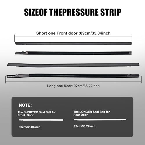 Window Molding Trim for 2016-2021 Honda Civic 4-Door Sedan | 4PCS Black Rubber Weatherstrip Seals, Replaces #72450-TEA-T01, Built-in Metal Layer, No Modifications Needed - size: 2016-2021 Honda Civic