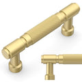 Amerdeco 10 Pack Brushed Gold knurled Cabinet Pulls 3" | Drawer Pulls Cabinet Hardware Kitchen Cabinet Handles for Bathroom ZH0072 - color: Brushed Gold, size: 3" hole center
