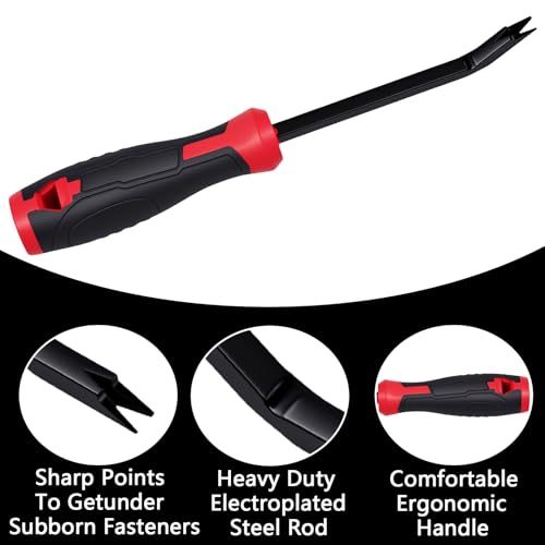 Staple Remover Tool, Upholstery Staple Puller Remover for Carpet, Wood Floor and Furniture, Stapler Remover with Angled Rod and Comfortable Grip