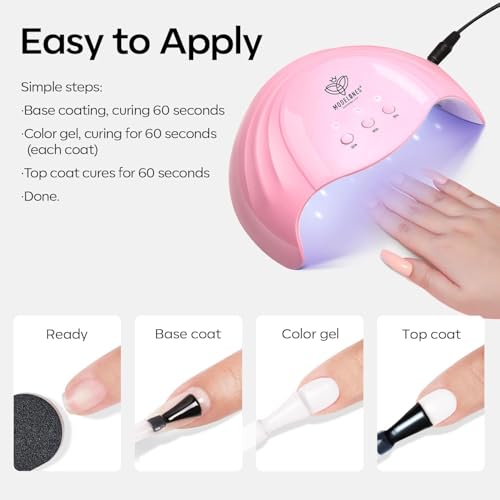 modelones Black White Gel Polish Set, 2Pcs 15ml Full Size Black White Color - color: A1-Black White