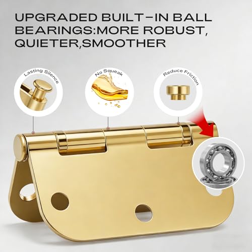 18 Pack Polished Brass Door Hinges 3.5 Inch 5/8" Radius No-Squeak - color: Polished Brass Ball Bearing, size: 18 Pack