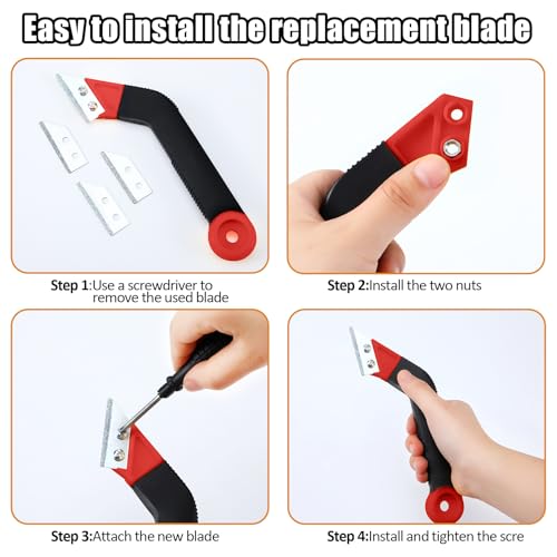 Blulu 11 Pcs Grout Float Set, Rubber Float, 6 Sponges, Angled Saw, Red - color: Red