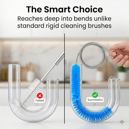 Flexible Drain Clog Remover Brush Single Head Extended Reach Cleaning Tool for Bathroom Kitchen and Sink Drains Blue - color: Blue, size: Medium