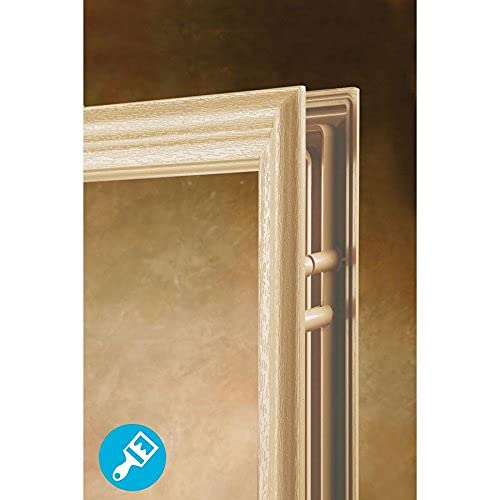 ODL Entry Door Glass Replacement for Home Improvement - 24" x 38" Exterior or Front Door Inserts Glass Kit with Energy Efficient Low-E Double Pane Tempered Clear Glass - Tan Frame in 9 Grid Pattern