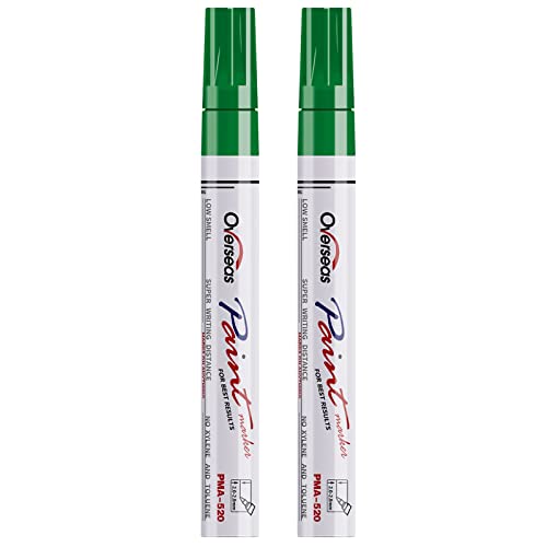 Overseas Green Paint Pens Permanent Markers, 2 Oil Based Paint Makrers - color: Green#