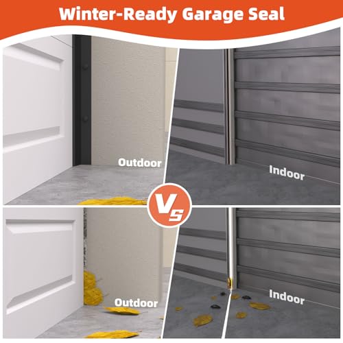 Elvone Garage Door Seal Top and Sides with Nails, 20 FT, Black - color: Black, size: 20ft