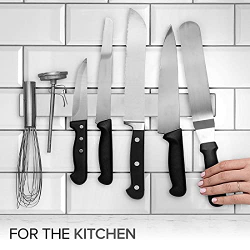 Modern Innovations Magnetic Knife Holder for Wall and Fridge - 14" Knife Magnetic Strip, Magnet Kitchen Knife Holder and Rack, Stainless Steel Magnetic Knife Bar for Kitchen Utensils - size: 14 Inch