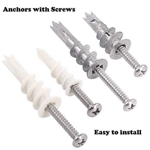 Hilitchi 160-Pieces Large/Small Zinc Plastic Self Drilling Drywall Hollow-Wall Anchor Assortment Kit