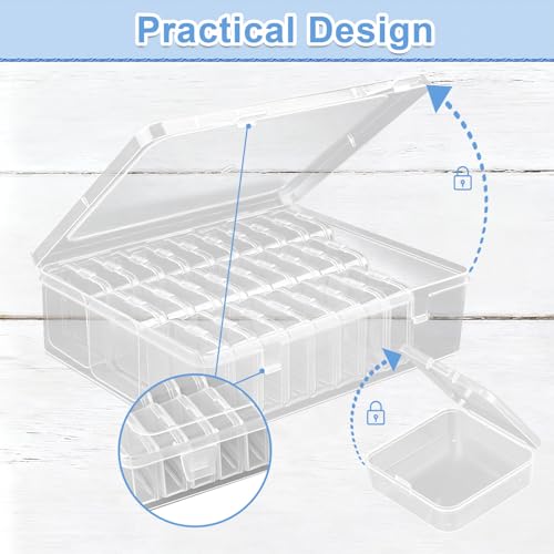 Bead Organizer Box, 124 Pcs Small Jewelry Making Organizers, With Classification Tags and Trays, Plastic Bead Organizer Applicable to Jewelry, Diamonds, Clay Beads, Screws, Seeds, Small Parts - color: Transparent 60 pack