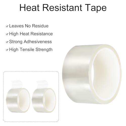 uxcell Clear Heat Tape, 1 Roll 50mmx33m 108ft High Temperature Heat Resistant Tape for Sublimation,Heat Vinyl Press,Heat Transfer, Circuit Board, No Residue - color: Clear, size: 50mmx33m