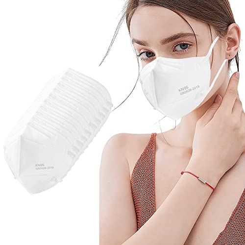 LEMENT 50PCS KN95 Face Mask, Cup Dust Masks with Elastic Ear Loops(White) - color: Adult-50 Pack-white