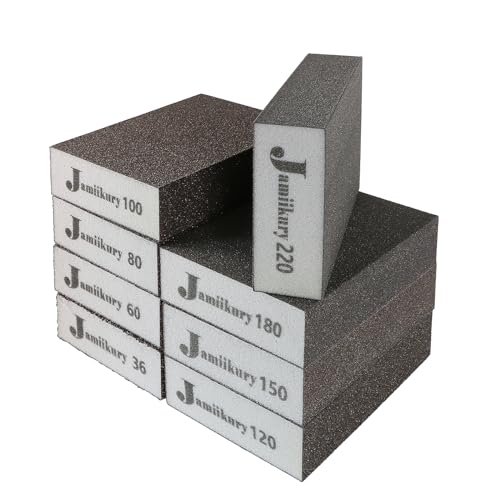 8pcs Sanding Blocks Assortment Kit, Sponge Sand Block Washable and Reusable, Wet & Dry Sandpaper Block for Wood Metal Drywall and Furniture Paint - 36/60/80/100/120/150/180/220 Grit - size: 36/60/80/100/120/150/180/220 Grits
