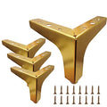 4 Inch Furniture Legs, Set of 4 Metal Furniture Legs Modern Triangle Feet Luxury Gold for Sofa Cabinet Cupboard Couch Chair Ottoman - color: Gold, size: 4 Inch