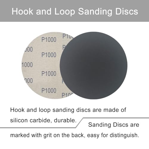 6 Inch 50 Pcs Wet Dry Sanding Discs Hook and Loop 1000-5000 Mixed Grits - style: Grit 1000 1500 2000 3000 5000