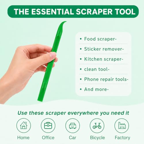 Crevice Cleaning Tool, 9 PCS Carbon Fiber Plastic Scraper Tool Set for Car Detailing - color: Green