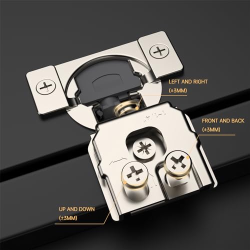 Chibery 4 Pack 1-1/4" Overlay 3D Soft Close Concealed Kitchen Cabinet Hinge for Face Frame Door, Pre-Assembled Easy-on Dowels, Self Closing Hidden Satin Nickel, 105° Open Concealed Stainless Steel - size: 1-1/4 inch Overlay