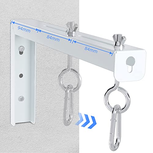 suptek Universal Projector Screen Wall Mount L-Brackets Wall Hanging Mount 12 inch Adjustable Extension Mounting Hooks for Projection Screen up to 80 lbs, PRL002W, White (1 Pair) - size: 12 inch-white