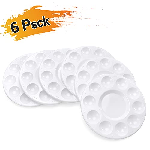 Hutou 12 Pack Paint Tray Palettes, Round, White - color: 12 Pack