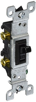 Leviton 15 Amp, 120 Volt, Toggle Framed Single-Pole AC Quiet Switch, Residential Grade, Grounding, 1451-2E, Black - color: Black, size: 1 Pack