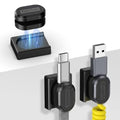 3-Pack Magnetic Cable Clips with Detachable Base, Auto Snap Cord Holder for Desk, Self-Adhesive Cable Organizer Compatible with Round and Flat Cables for Home Office Car - size: 3 Pack