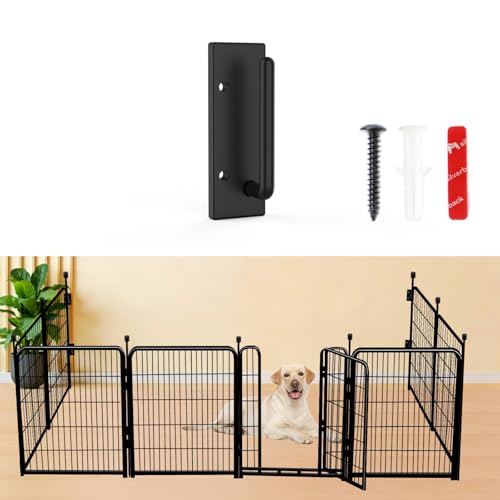 Getlay 4 Pack Fence-to-Wall Hook for Dog Playpen, Fence Accessories，Black